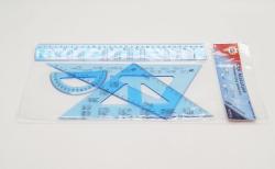 S�prava rysovacia geom.velk� transparentn� modr�  vzorce