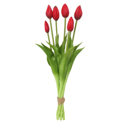 Kytica tulipnov so 7 plastovmi tulipnmi, erven