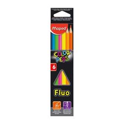 MAPED pastelky FLUO trojholnkov tvar/6ks