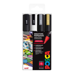 PC-5M sada popis.Posca, 4ks, mix farieb