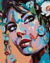 Maovanie poda sel - POP-ART PORTRT ENY S KVETMI