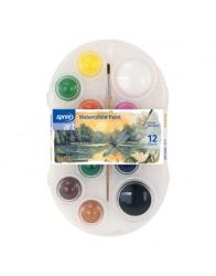 Vodov� farby so �tetcom, 12ks, 10x 28mm, 2x 40mm