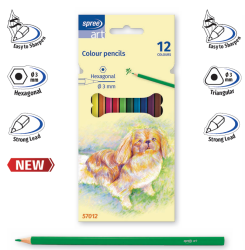 Pastelky, �ets�hrann�, 12 Odtie�ov, 3mm