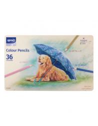 Pastelky 36ks, pastelov�/metalick�/klasick� x12, trojhrann�, v plechu