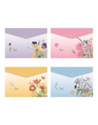 Obal s gomb�kom, A4, Kvetinov�