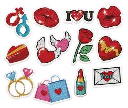 Diamantov� N�lepky - Srdie�ka, 12ks